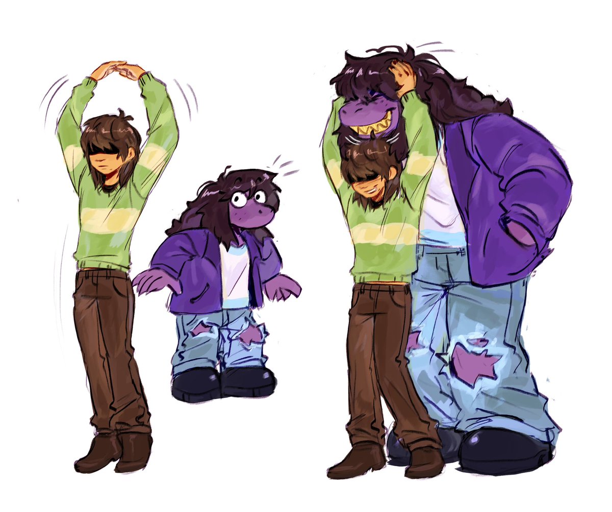 Kris and Susie doing their famous pose that never happened but did actually happen and we just didn’t see it cos it was so fast #DELTARUNE #krusie