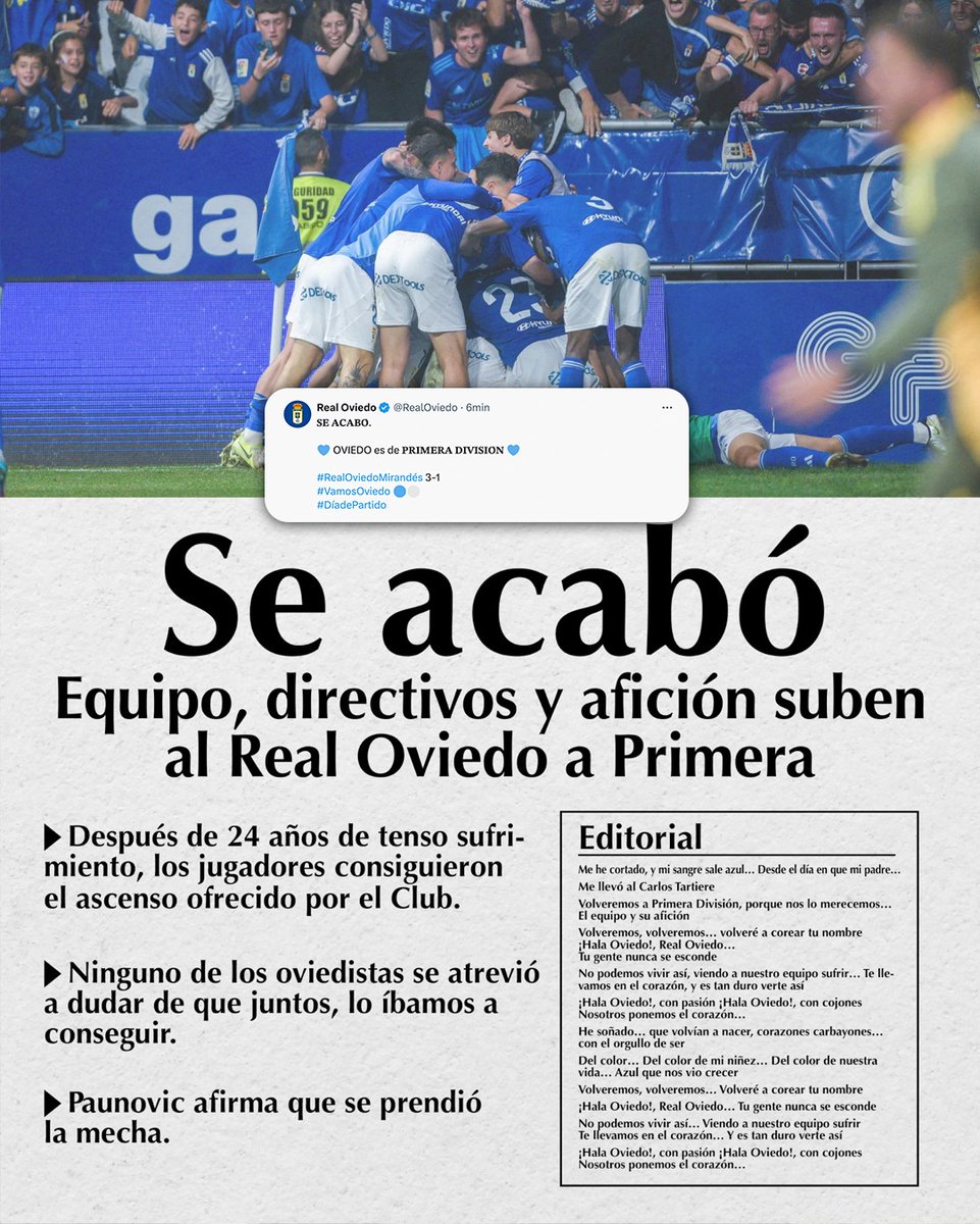 ¡𝐎𝐕𝐈𝐄𝐃𝐎 𝐄𝐒 𝐃𝐄 𝐏𝐑𝐈𝐌𝐄𝐑𝐀! 🔥🇪🇸🤩

"Después de 24 años de sufrimiento..." 🗣️