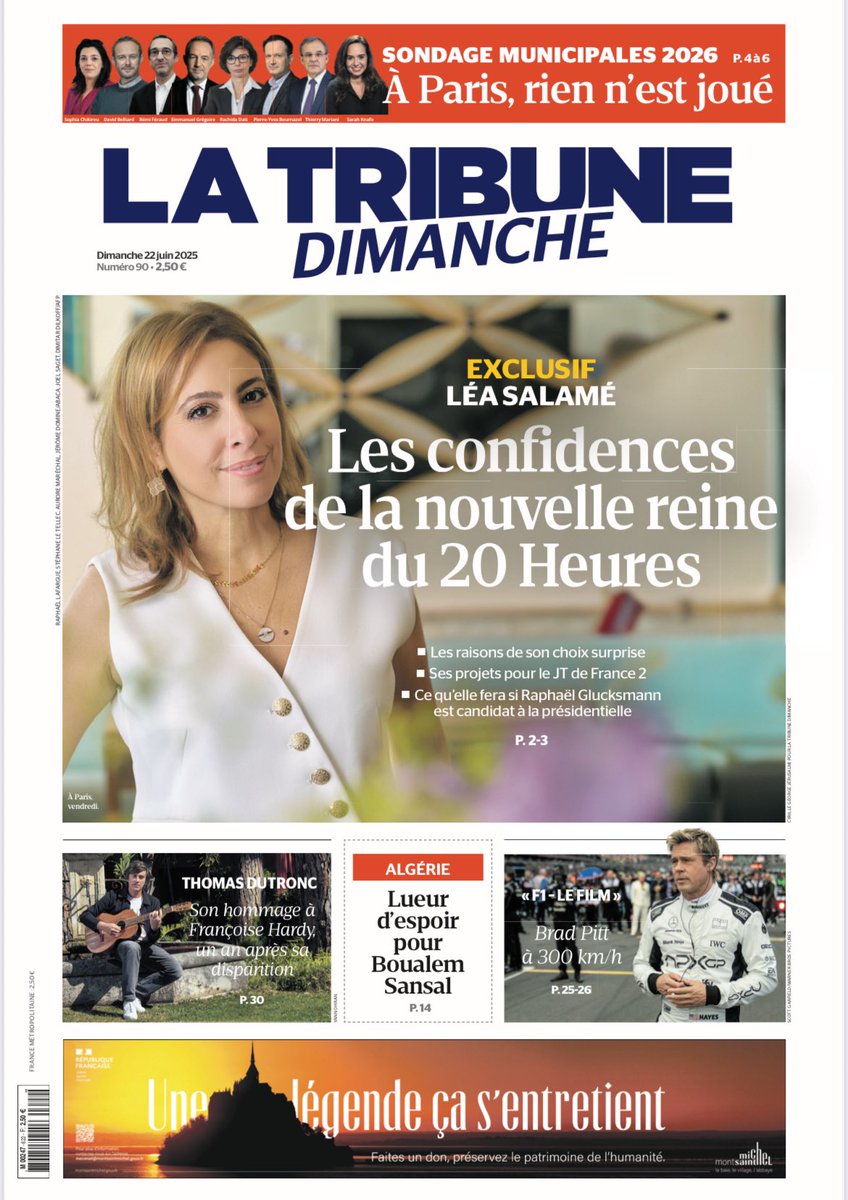 Rémi Jacob (@remijacob) on Twitter photo 📺 Les confidences de <a href="/LeaSalame/">Léa Salamé</a>, la nouvelle reine du 20 Heures de France 2, à lire demain dans <a href="/TribuneDimanche/">La Tribune Dimanche</a>. Elle dévoile les raisons de son choix surprise et se livre sur ce défi qui l'attend à la rentrée (📷 : Cyrille George Jerusalmi) 📺 Les confidences de <a href="/LeaSalame/">Léa Salamé</a>, la nouvelle reine du 20 Heures de France 2, à lire demain dans <a href="/TribuneDimanche/">La Tribune Dimanche</a>. Elle dévoile les raisons de son choix surprise et se livre sur ce défi qui l'attend à la rentrée (📷 : Cyrille George Jerusalmi)