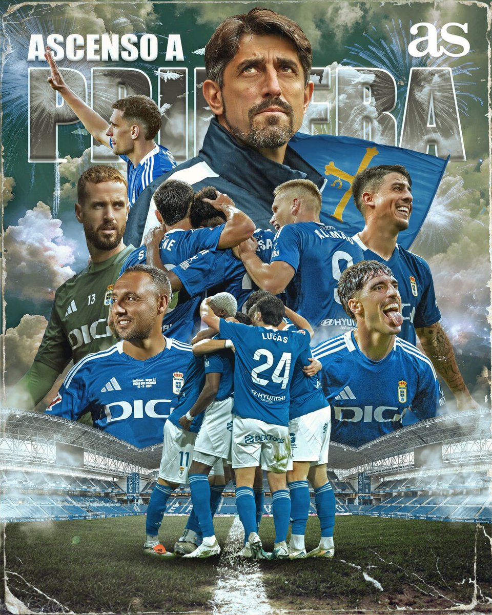 ASMexico's tweet photo. ¡El Real Oviedo es equipo de LaLiga después de 24 años! ⚽️👏🔼

El equipo asturiano vuelve a la élite del futbol español. Enorme logro de Jesús Martínez y Grupo Pachuca 🏅🇲🇽💙 https://t.co/oOCvRsYKKH