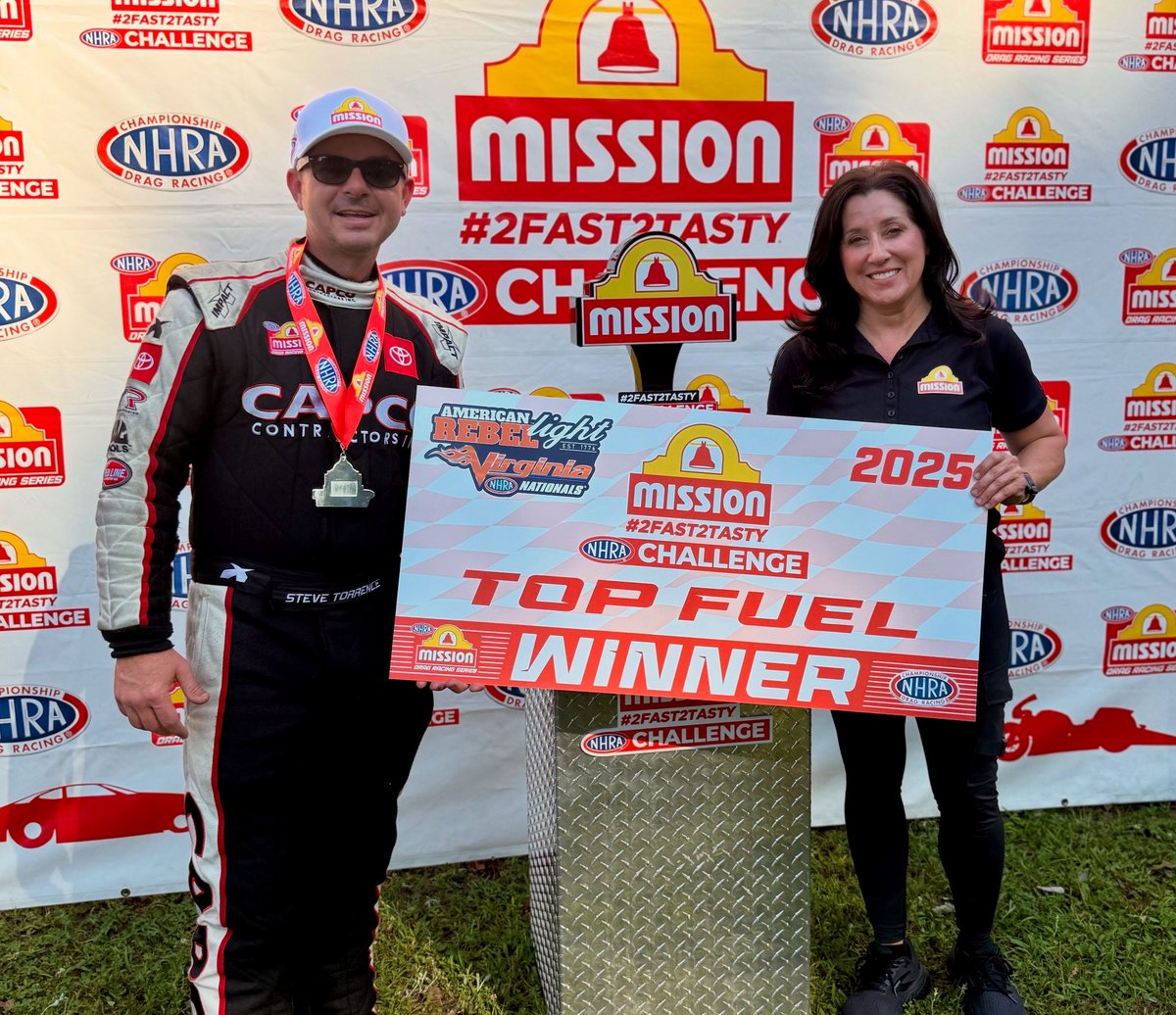 Angelle Sampey (@angellesampey) on Twitter photo Help me congratulate <a href="/SteveTorrence/">Steve Torrence</a> on the Top Fuel <a href="/MissionFoodsUS/">Mission Foods 🌮</a> #2fast2tasty @nhra Challenge Win! #VirginiaNats Help me congratulate <a href="/SteveTorrence/">Steve Torrence</a> on the Top Fuel <a href="/MissionFoodsUS/">Mission Foods 🌮</a> #2fast2tasty @nhra Challenge Win! #VirginiaNats
