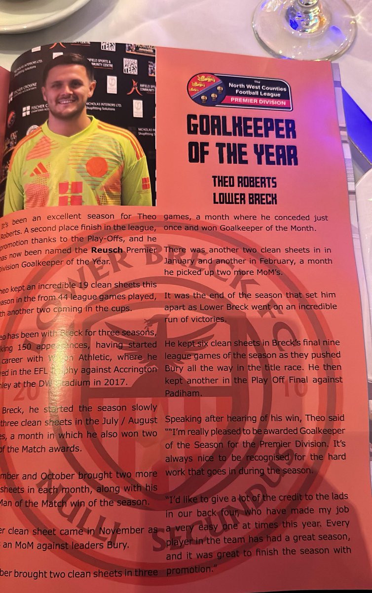 <a href="/TheoR542/">Theo Roberts</a>  The <a href="/nwcfl/">The NWCFL ⚽️</a> Premier Division Keeper Of The Season…👏🏻👏🏻