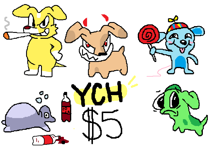 ms paint reaction image ych

choose from any below for $5
(or I'll do a custom pose for $6)