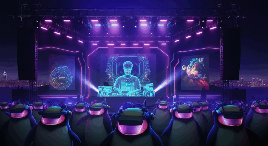 CryptoLifeJP's tweet image. メタバース情報局 ニュース：AI音楽フェス BlockDown Festivalがイスタンブールで開催！Pudgy PenguinsとWeb3が融合した革新的体験！ #BlockDown #AI音楽 #Web3

詳しくはこちら↓↓↓ 
gamefi.co.jp/2025/06/21/blo…