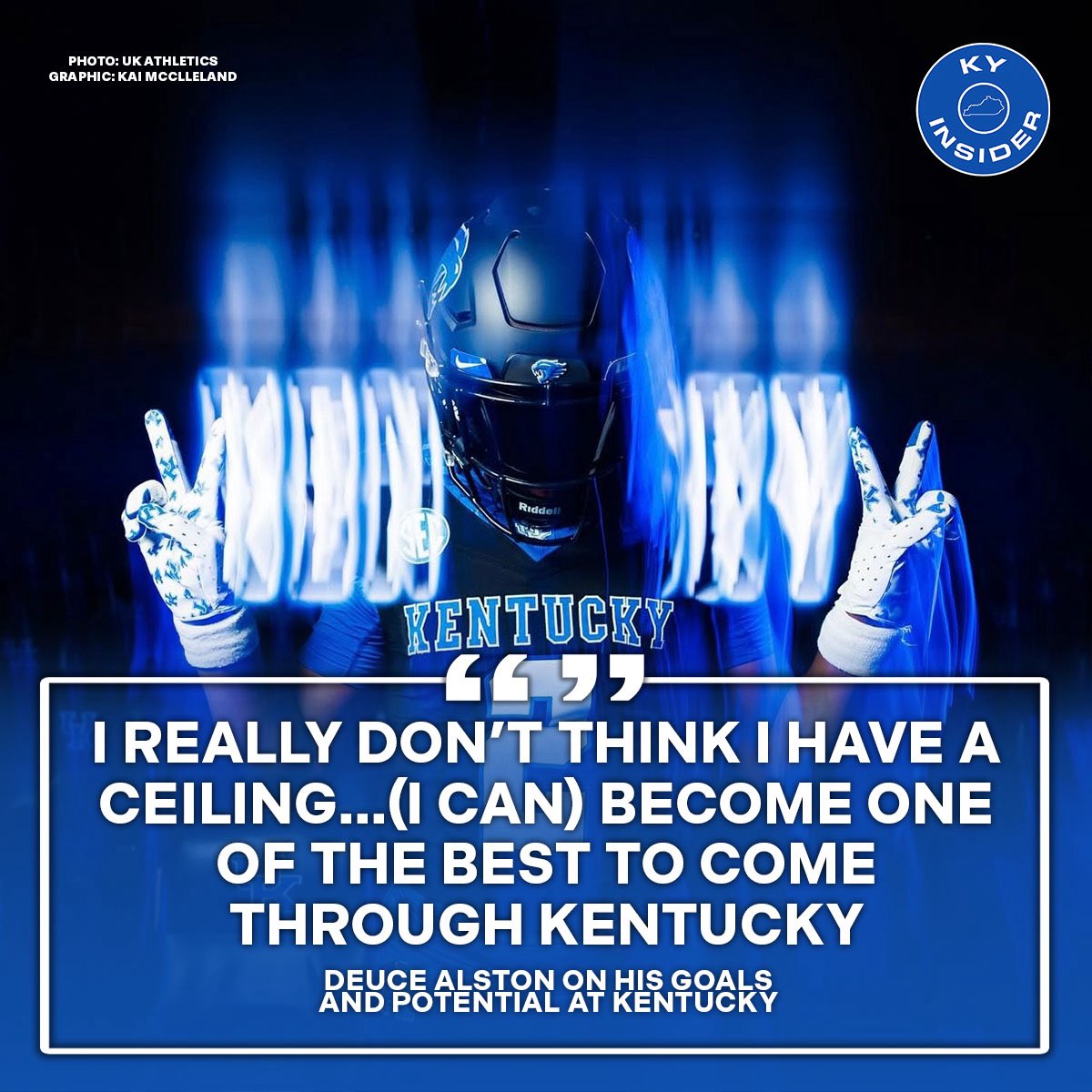 I sat down with Delvecchio Alston (<a href="/Delvecchio2026/">Delvecchio “Deuce” Alston II</a>) after committing to Kentucky and he spoke highly of what he can become as a Wildcat.

“I see myself growing at UK both on and off the field.” 

#BBN #KentuckyWildcats #UKFootball