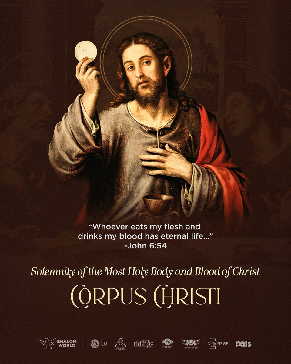 Not a symbol. Not a reminder. His actual Presence.
The altar becomes Bethlehem, Calvary, and the empty tomb.
He gives us His Body. His Blood. His very Heart.
Today, pause to wonder at this mystery.
#CorpusChristi