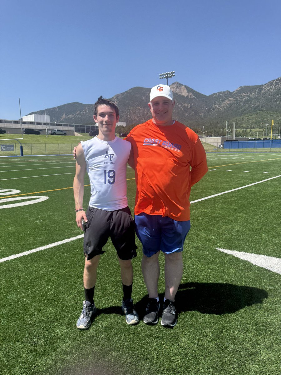 Thank you Coach <a href="/KyleSmesko/">Kyle Smesko</a> for the great conversation at the <a href="/AF_Football/">Air Force Football</a> camp. Looking forward to connecting with you to hear more of what <a href="/USCGA_Football/">USCGA Football</a> opportunities are available.