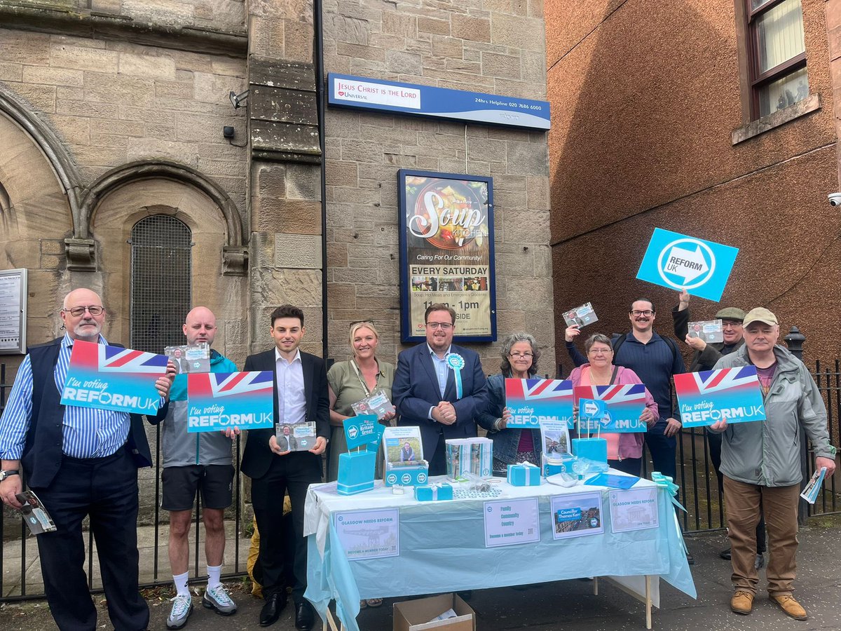 Cllr Jamie McGuire (@jamiemcguire__) on Twitter photo Great reception in Shettleston today for <a href="/ReformUKScot/">Reform UK Scotland</a> and our terrific councillor <a href="/CllrTKerr/">Cllr Thomas Kerr</a>.
As Reform hits a new record of 34% in the polls, you can feel the momentum on the ground.
People are turning to Reform as the only real hope to reverse the country’s managed decline. Great reception in Shettleston today for <a href="/ReformUKScot/">Reform UK Scotland</a> and our terrific councillor <a href="/CllrTKerr/">Cllr Thomas Kerr</a>.
As Reform hits a new record of 34% in the polls, you can feel the momentum on the ground.
People are turning to Reform as the only real hope to reverse the country’s managed decline.