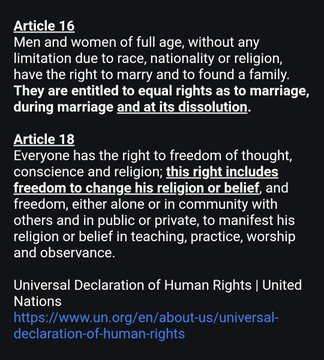Universal Declaration of Human Rights | United Nations: Articles 16 & 18