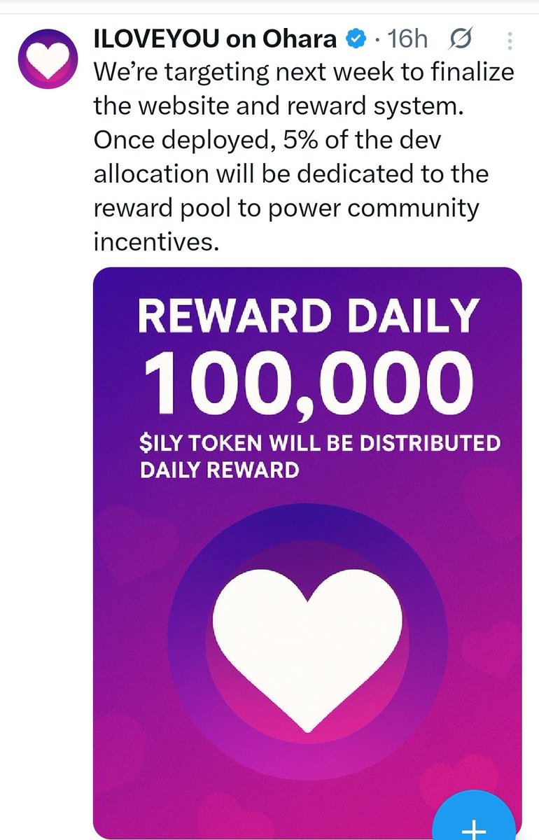 "The team is still working tirelessly to perfect the @ILOVEYOUonBASE, and  share updates soon.Thier  vision focused on creating a long-term impact."💌 $ILY

 amazing things are coming!💌

 @ILOVEYOUonBASE
@JustZeebruh <a href="/base/">Base</a> <a href="/BaseGlad123/">BaseGLAD</a> <a href="/coinbase/">Coinbase 🛡️</a> <a href="/tryoharaAI/">Ohara</a>
 
Soon