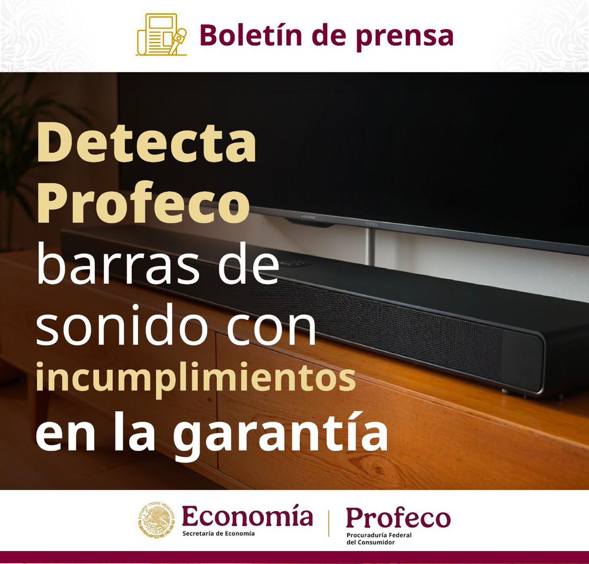 Profeco (@profeco) on Twitter photo #BoletínDePrensa Las barras de sonido son sistemas de audio compactos diseñados para mejorar la calidad del sonido en televisores, computadoras o para reproducir música desde dispositivos móviles.
Por ello, en su edición de junio, la <a href="/RdelConsumidor/">Revista del Consumidor</a> publicó el Estudio de Calidad #BoletínDePrensa Las barras de sonido son sistemas de audio compactos diseñados para mejorar la calidad del sonido en televisores, computadoras o para reproducir música desde dispositivos móviles.
Por ello, en su edición de junio, la <a href="/RdelConsumidor/">Revista del Consumidor</a> publicó el Estudio de Calidad