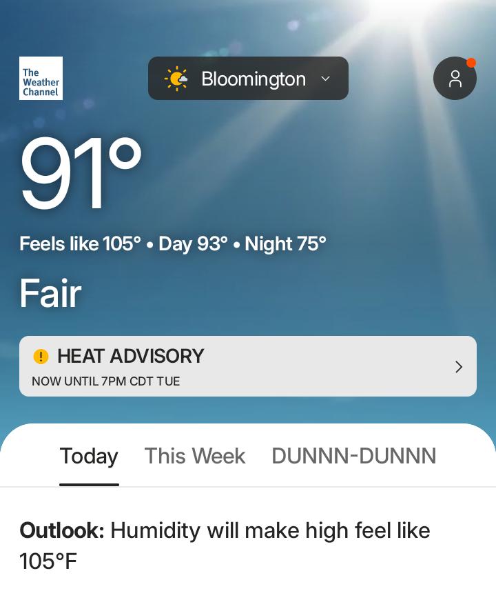 No park for a few days.  It was already sweaty out at 6am today.