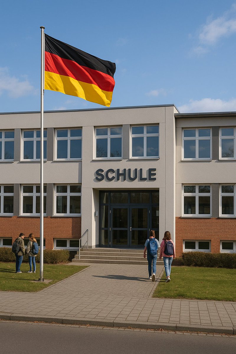 Sollte jede Schule in Deutschland die 🇩🇪 Flagge vor dem Eingang haben?  

A: Ja 
B: Nein

Wenn JA, folge ich dir zurück!! 🇩🇪❤️
