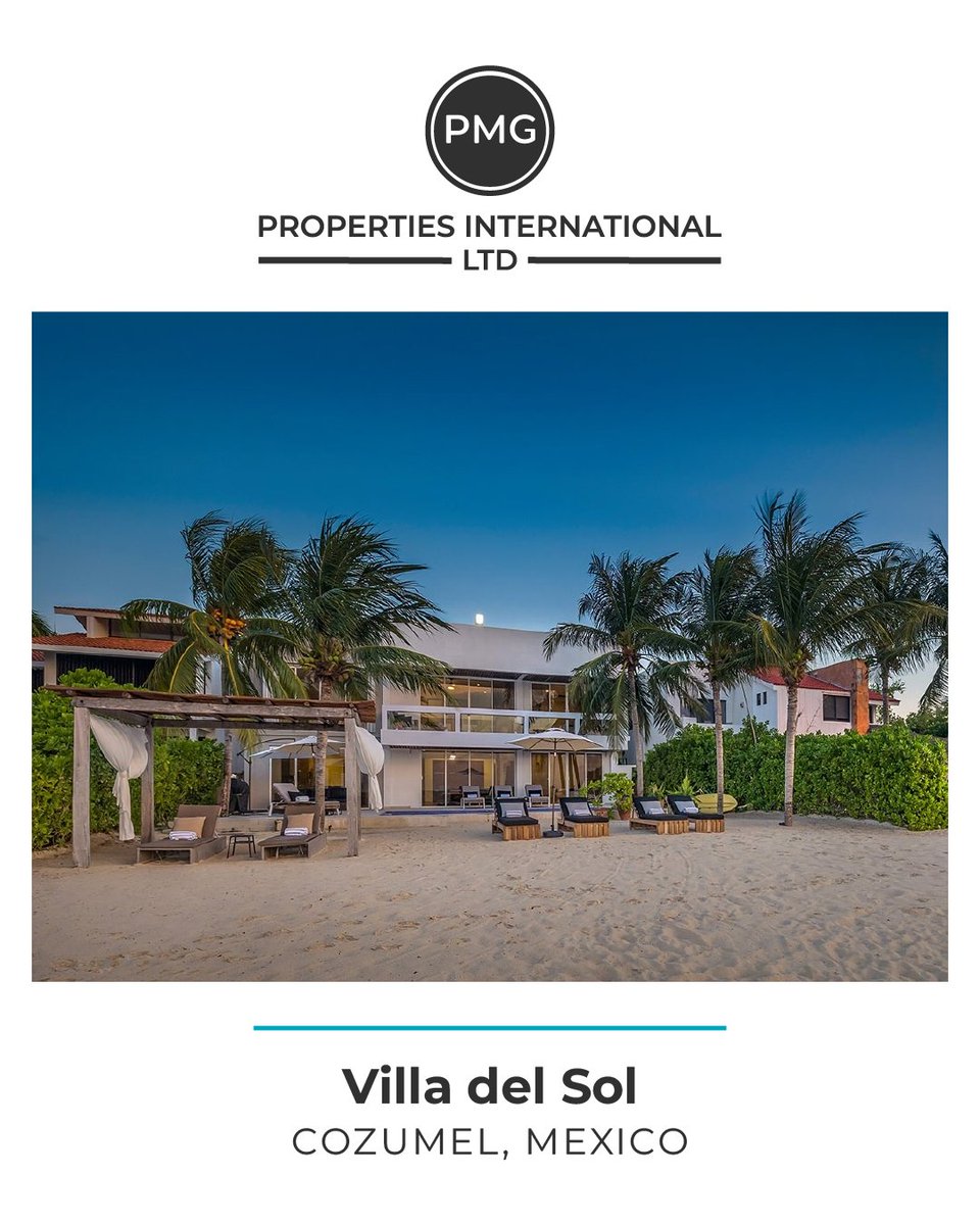 PropertiesPmg's tweet photo. Sun, sea, and serenity await at Villa del Sol ☀️🌴 This modern 4-bedroom retreat on Cozumel’s northern coast offers a private beach, oceanfront pool, and dreamy views from every room.
#VillaDelSolCozumel #BeachfrontEscape #CozumelRetreat #RivieraMayaVilla #OceanviewLiving https://t.co/KfzOyTpvZp