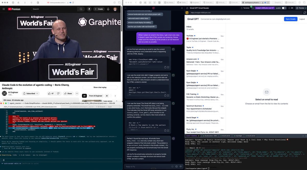 Ryan Daigle (@rwdaigle) on Twitter photo It's a cracked AI engineer weekend over here.
What a time to be alive.
#elixir <a href="/aiDotEngineer/">AI Engineer</a> <a href="/chris_mccord/">Chris McCord</a> It's a cracked AI engineer weekend over here.
What a time to be alive.
#elixir <a href="/aiDotEngineer/">AI Engineer</a> <a href="/chris_mccord/">Chris McCord</a>