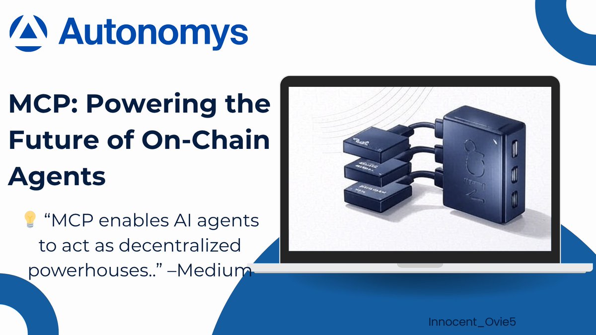 Anthropic’s MCP is revolutionizing #Web3AI! What does it mean for on-chain agents? Persistent memory lets agents track txs &amp; states over time, enabling smarter, autonomous actions. A game-changer for DeFi &amp; DAOs! "MCP enables AI agents to act as decentralized powerhouses"- Medium