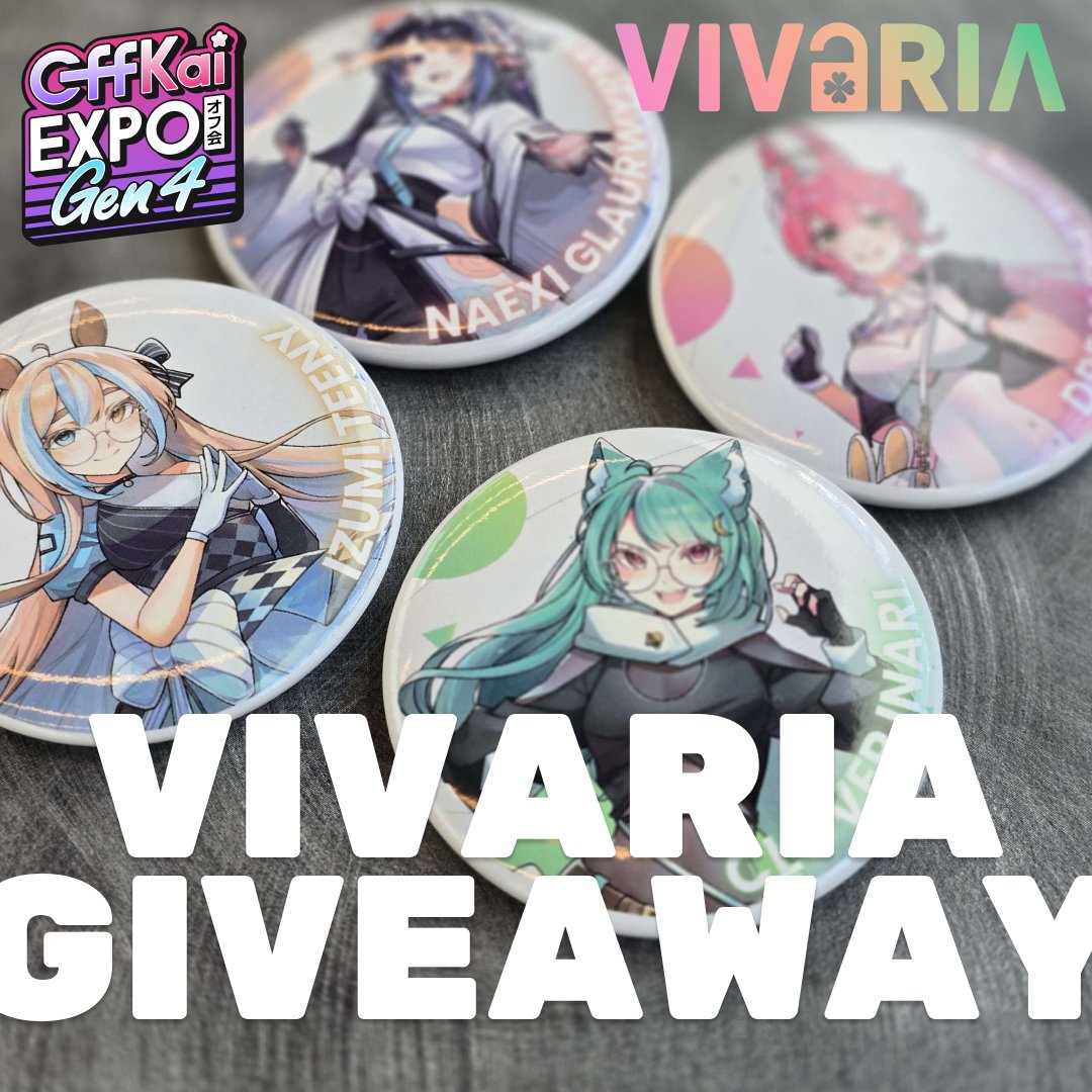 📢 GIVEAWAY
Hi Offkai Expo! ✨🔓
WE ARE HOSTING A GIVEAWAY!
Participate in this trivia question game to win a set of 4 VIVARIA button badges! Maximum 10 winners, ends 6pm today!

FINISH THIS LINE FROM DIGITAL WONDERLAND TO WIN:
‘welcome to our world, where all our ____’