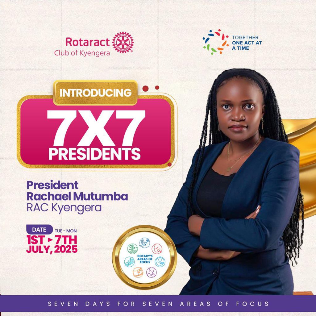 RAC_BWERENGA's tweet photo. We're excited to join the #SevenDaysOfService project, powered by the 7 by 7.Stay tuned for updates! 

#7by7 
#SevenDaysOfService                                       
#RotaryRotaract 
#UniteForGood https://t.co/goMOiCqc5i