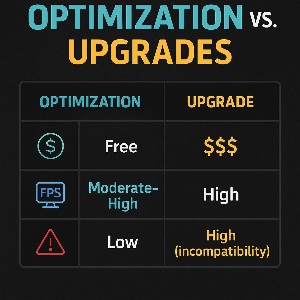 gaming2_kings's tweet image. “Optimization is the New Upgrade”
Stop chasing upgrades.
Start mastering optimization.
You’ll save money, boost FPS, and feel like your PC doubled in power.
#PCHacks #GameOptimization #TechTips
