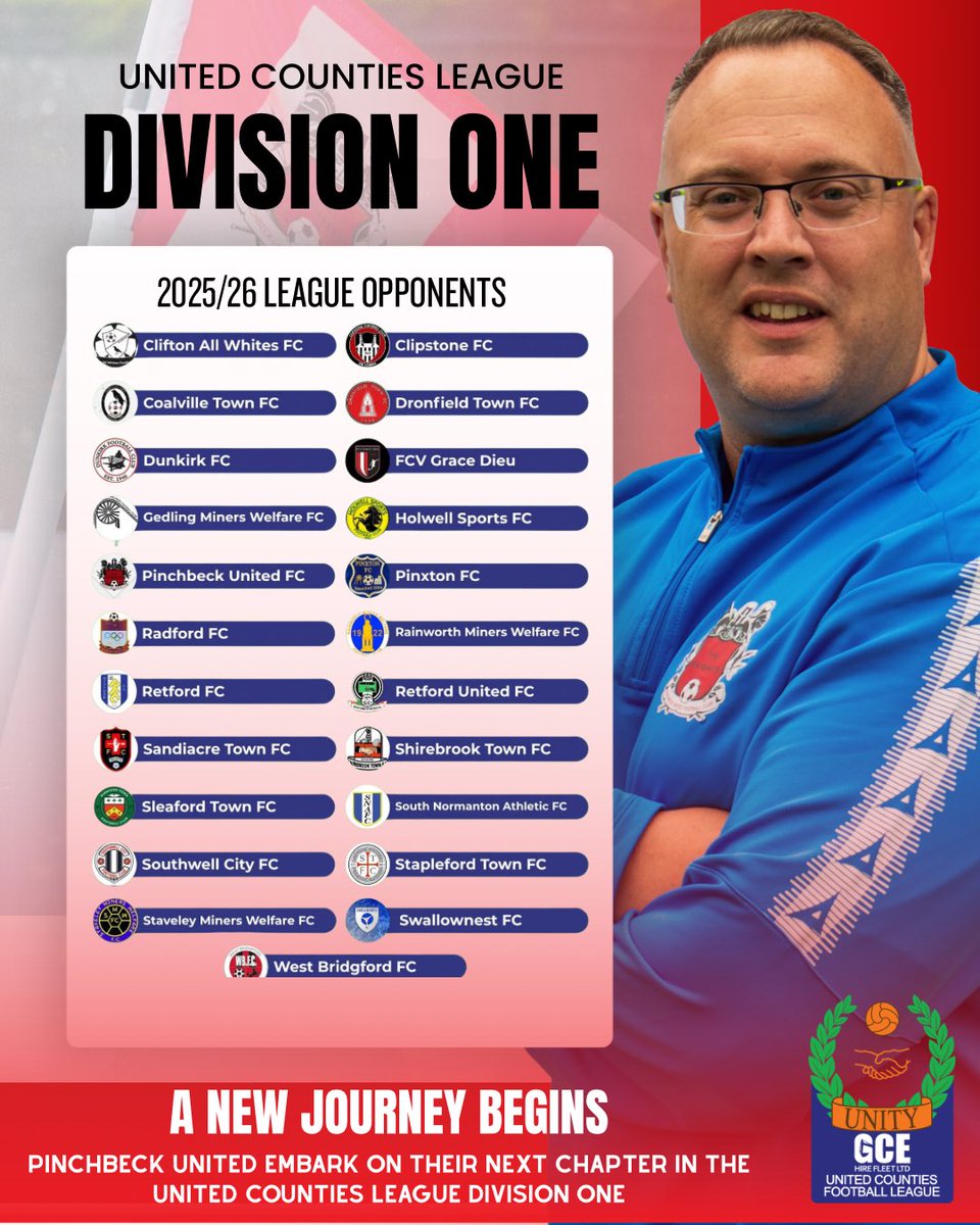 A New Journey Begins
Pinchbeck United embark on their next chapter in the
United Counties League Division One.

Here’s who the Knights will be facing for the 2025/26 Season.