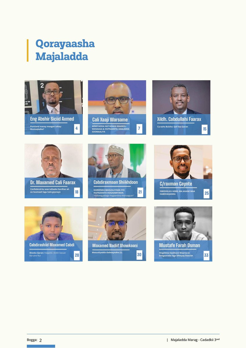 My New article in Marag Magazine: I break down the stabilisation process in areas liberated from Daacish. Focus is on security, governance, and restoring local trust.

Read here: maragnews.com/hirgelinta-xas…

#Somalia #Puntland #Stabilisation