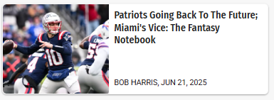 Bob Harris (@footballdiehard) on Twitter photo 📓The Fantasy Notebook is open...
Can Vrabel, McDaniels take the Pats back to the future?Maye has help (maybe), Diggs on track? Stevenson vs. Henderson. Plus, Tyreek’s speed, Tua’s pressure, & Hall's challenge.
Get it free, <a href="/Footballguys/">Footballguys Fantasy Football</a>
➡️ footballguys.com/article/2025-p… 📓The Fantasy Notebook is open...
Can Vrabel, McDaniels take the Pats back to the future?Maye has help (maybe), Diggs on track? Stevenson vs. Henderson. Plus, Tyreek’s speed, Tua’s pressure, & Hall's challenge.
Get it free, <a href="/Footballguys/">Footballguys Fantasy Football</a>
➡️ footballguys.com/article/2025-p…