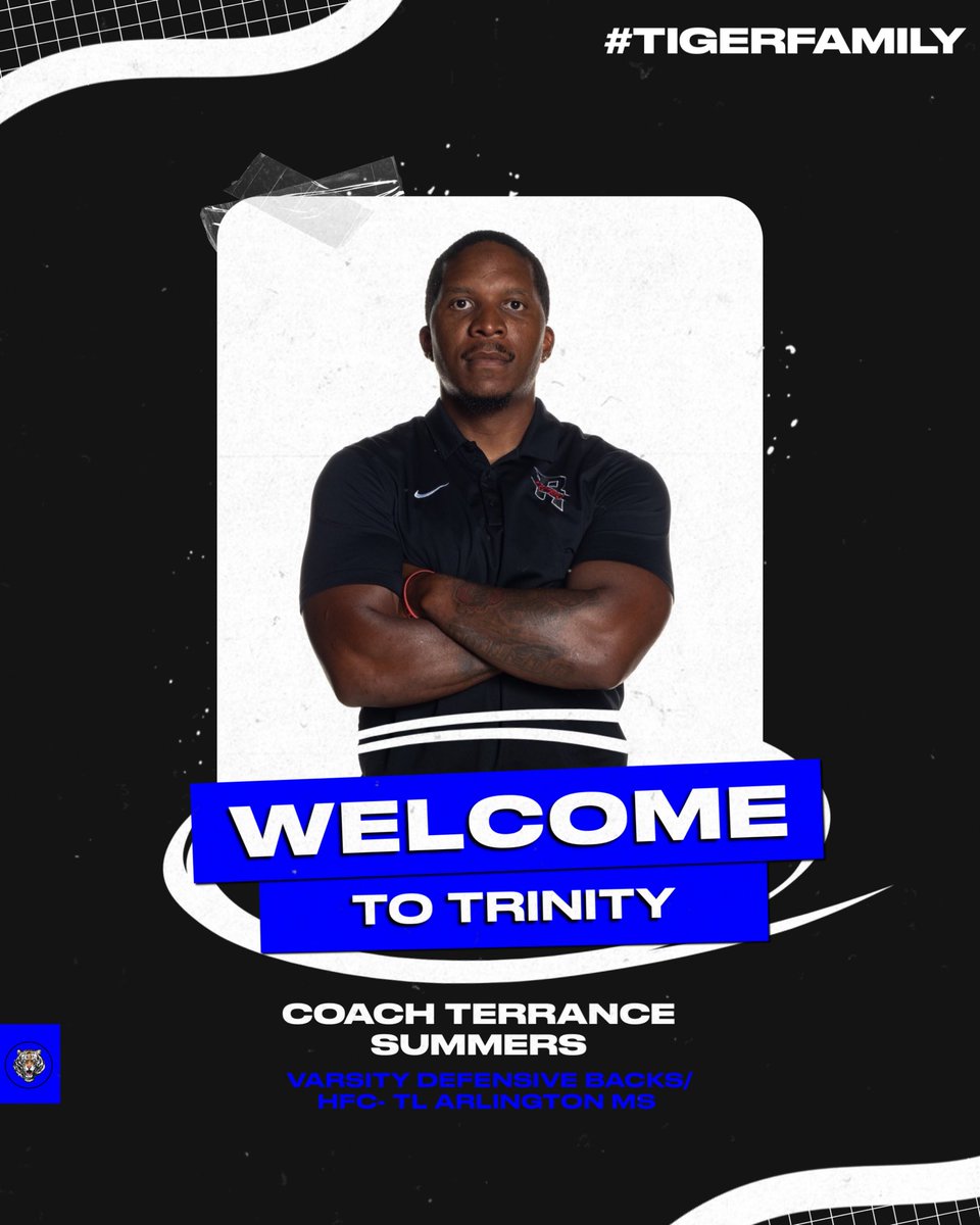 Coach Wooten, M. Ed. M.S. (@coachwoot_06) on Twitter photo TIGERS‼️
Let’s give a BIG Tiger Welcome to our new DBs / Arlington Campus MS Head Football Coach Summers!
Coach Summers brings a ton of coaching experience from Tennessee and Texas , and proudly served our country in the United States Army.
<a href="/SUMMERS_45T/">TERRANCE SUMMERS</a>
#TigerFamILY TIGERS‼️
Let’s give a BIG Tiger Welcome to our new DBs / Arlington Campus MS Head Football Coach Summers!
Coach Summers brings a ton of coaching experience from Tennessee and Texas , and proudly served our country in the United States Army.
<a href="/SUMMERS_45T/">TERRANCE SUMMERS</a>
#TigerFamILY