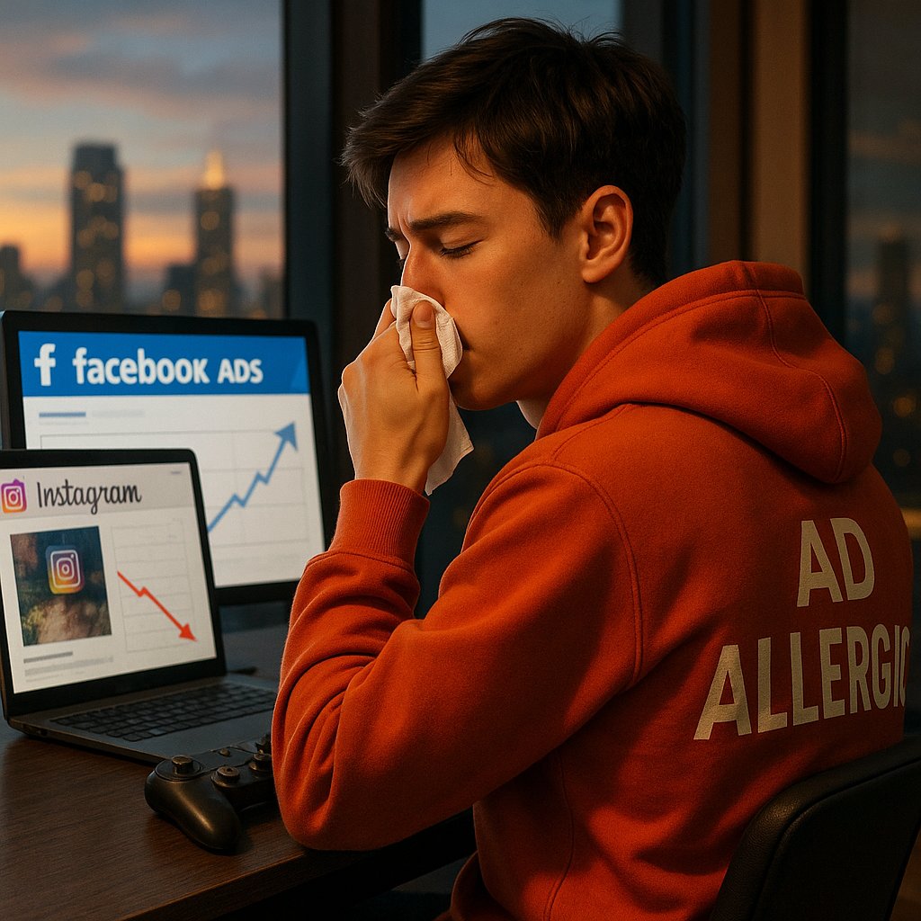 ad allergic • adjective

1. describing someone who declares paid advertising "doesn't work" after one failed $100 test

2. person who consistently:
- spends months afraid to run their first ad campaign
- finally launches with $100 budget for a $2,000 offer
- expects immediate