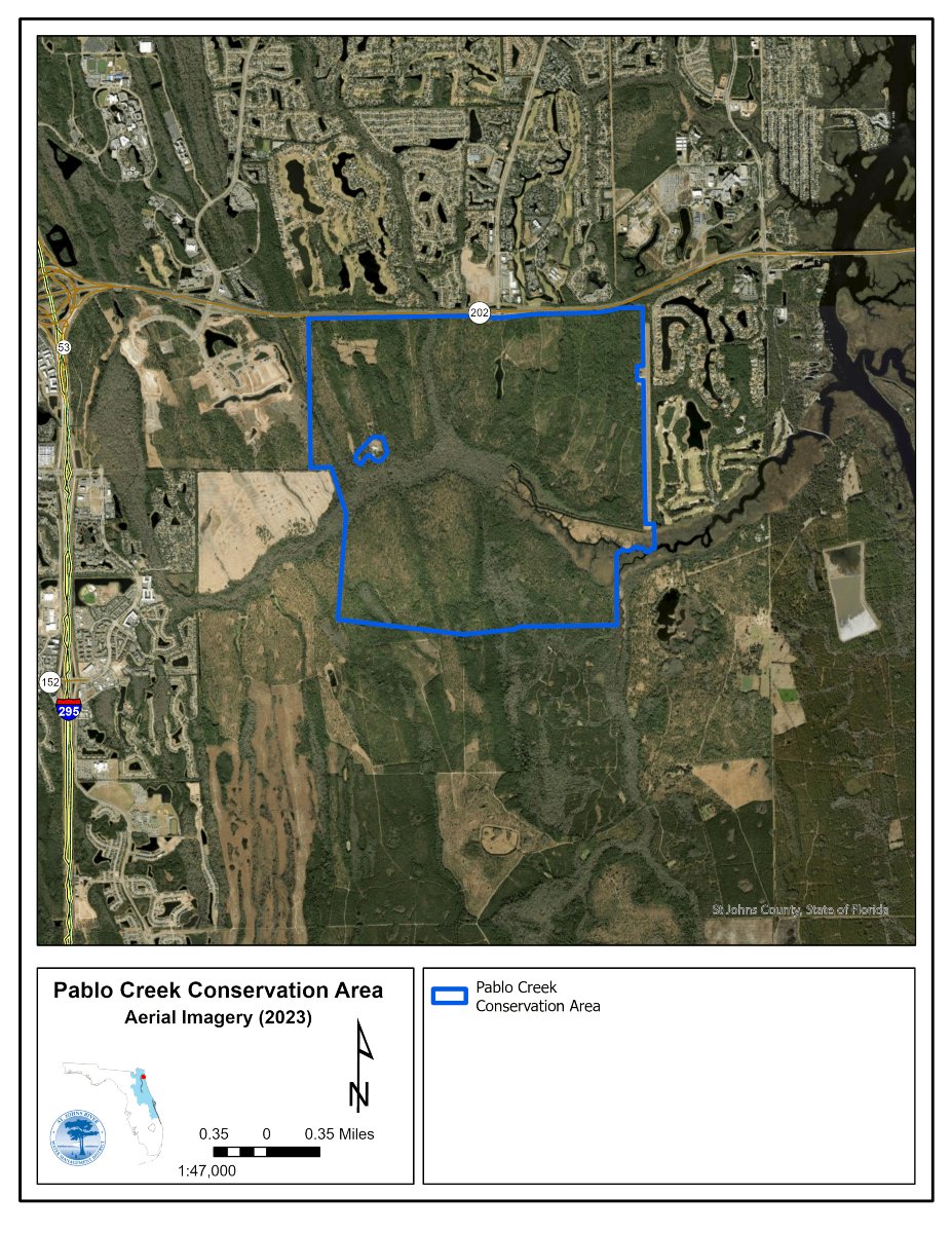 🚨 Public Hearing: Pablo Creek Conservation Area 🌿
📅 Thursday, June 26, 2025
🕕 6–8 PM
📍 Pablo Creek Regional Library, Meeting Room A

🔗 For more information: bit.ly/LAND-MANAGEMEN…

Speak up about the future 🌿 of your public lands! 🗣️ #SJRWMD #PublicHearing #JacksonvilleFL