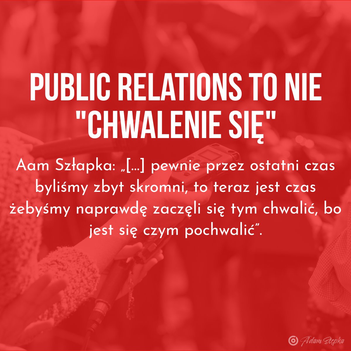 Zaciekawiła mnie wypowiedź pana <a href="/adamSzlapka/">Adam Szłapka</a>  podczas briefingu prasowego, w którym przestawiony został w nowej roli Rzecznika Rządu. Chodzi dokładnie o słowa cyt. ⏩„[…] pewnie przez ostatni czas byliśmy zbyt skromni, to teraz jest czas, żebyśmy naprawdę zaczęli się tym