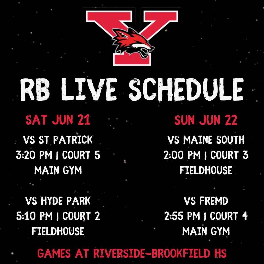 Foxes Basketball (@yorkvillebb) on Twitter photo The Foxes are spending this weekend playing in the Riverside Brookfield Live Shootout! <a href="/YHSAthletics115/">Yorkville Foxes</a> The Foxes are spending this weekend playing in the Riverside Brookfield Live Shootout! <a href="/YHSAthletics115/">Yorkville Foxes</a>