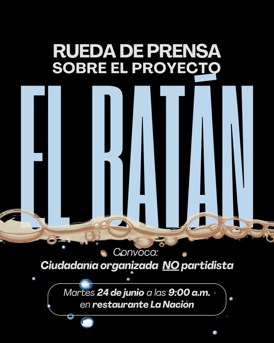 📢🎙️Organizaciones, colectivos y científicos de distintos sectores de la sociedad convocamos a medios de comunicación a #RuedaDePrensa 🎙️💧ante la necesidad de abrir diálogo amplio, plural y ciudadano sobre el proyecto El Batán. 

📆 Martes 24 de junio 
🕙9:00 am 
📍Restaurante
