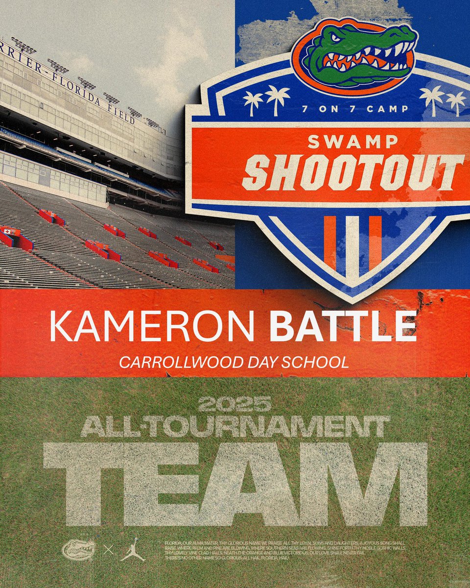 Kameron Battle (@kameron_9ine) on Twitter photo Great to be recognized this past week at The Florida Gators 7v7 tournament shoutout to my Qb Myles McDonald for throwing great balls this week <a href="/coach_bnapier/">COACH BILLY NAPIER</a> <a href="/CoachBeauK/">Coach Beau Kalbacher</a> <a href="/CoachJesseHay/">Jesse Hay</a> <a href="/Coach__Reese/">David L. Reese ll</a> <a href="/MarshallMcDuf14/">Marshall McDuffie</a> <a href="/adamgorney/">Adam Gorney</a> <a href="/TomLoy247/">Tom Loy</a> <a href="/ChadSimmons_/">ChadSimmons</a> <a href="/RyanWrightRNG/">Ryan Wright</a> <a href="/Coach_B5/">Tez Brinson</a> Great to be recognized this past week at The Florida Gators 7v7 tournament shoutout to my Qb Myles McDonald for throwing great balls this week <a href="/coach_bnapier/">COACH BILLY NAPIER</a> <a href="/CoachBeauK/">Coach Beau Kalbacher</a> <a href="/CoachJesseHay/">Jesse Hay</a> <a href="/Coach__Reese/">David L. Reese ll</a> <a href="/MarshallMcDuf14/">Marshall McDuffie</a> <a href="/adamgorney/">Adam Gorney</a> <a href="/TomLoy247/">Tom Loy</a> <a href="/ChadSimmons_/">ChadSimmons</a> <a href="/RyanWrightRNG/">Ryan Wright</a> <a href="/Coach_B5/">Tez Brinson</a>
