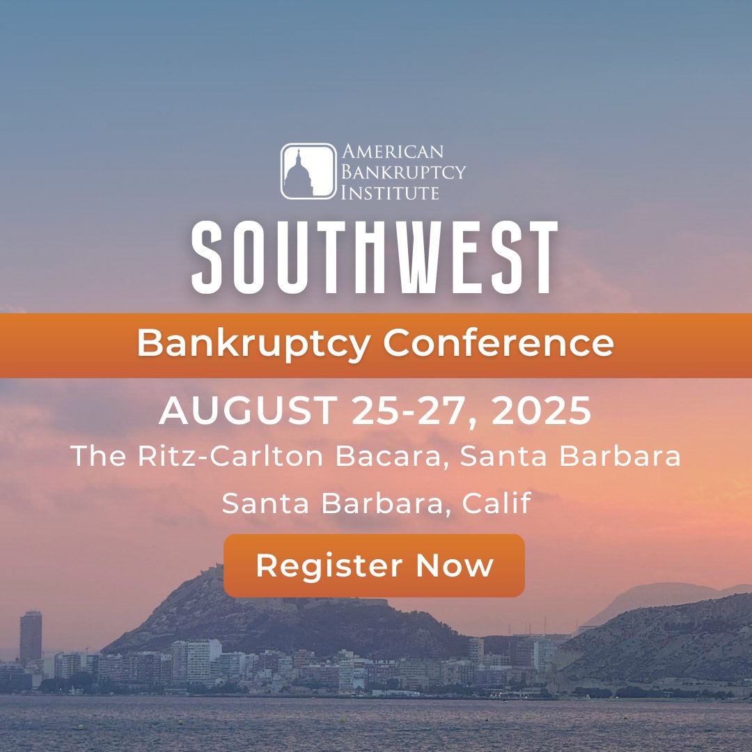 Liability management transactions, financing small business cases, a judges roundtable and more to be featured at #ABISouthwest! Register today: ow.ly/h9bB50W98Wl
