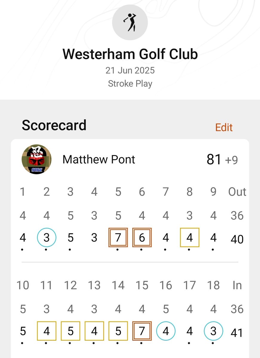 3x birdies today! Won longest drive too 💪🏻