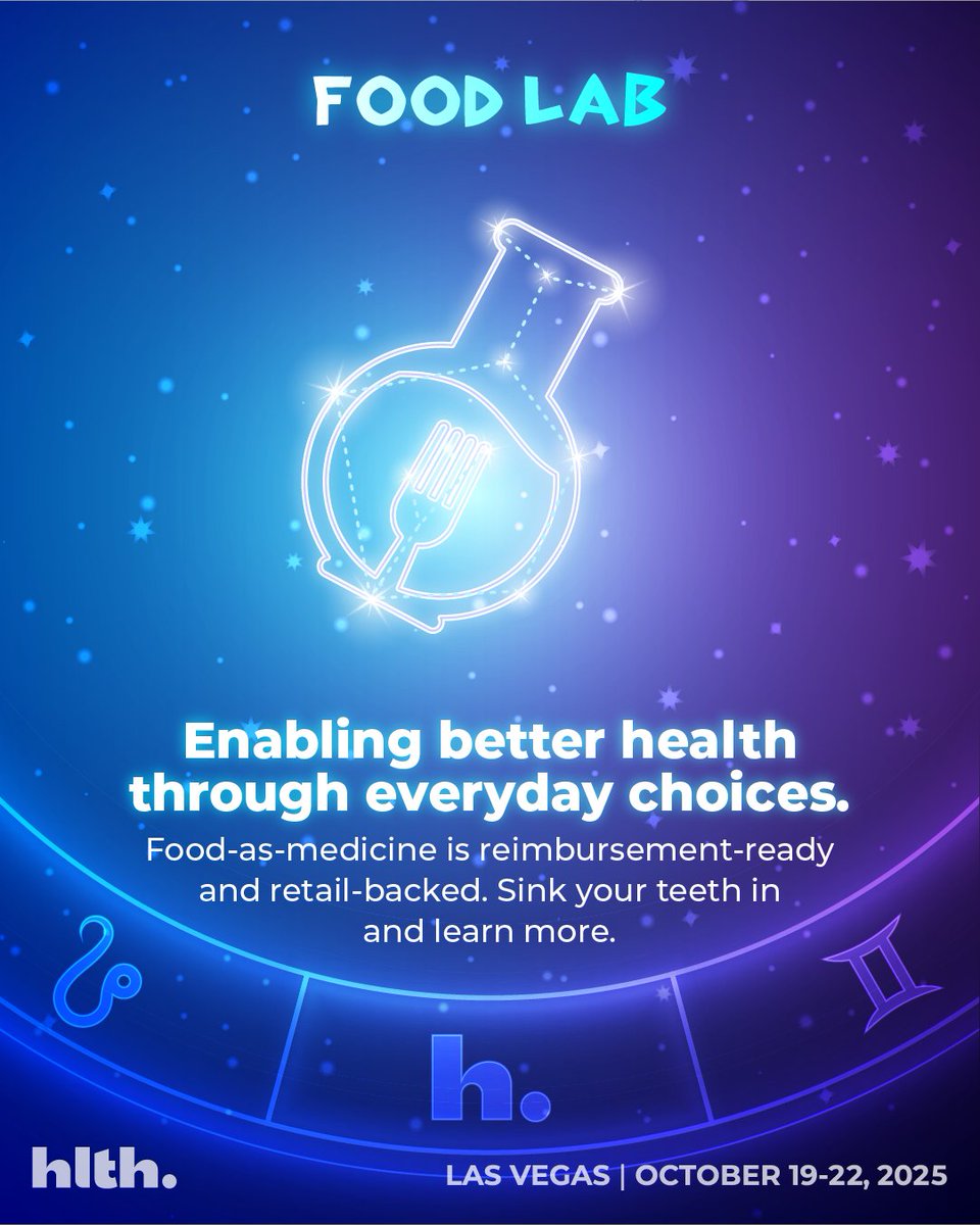 You are what you eat and we’re making it count. 🥦

Food Lab at #HLTHUSA is where chefs, clinicians, policy-makers, &amp; payers come together to explore the power of food.

This is healthcare you can taste, and it’s deliciously disruptive➡️ hlth.com/2025event/food…