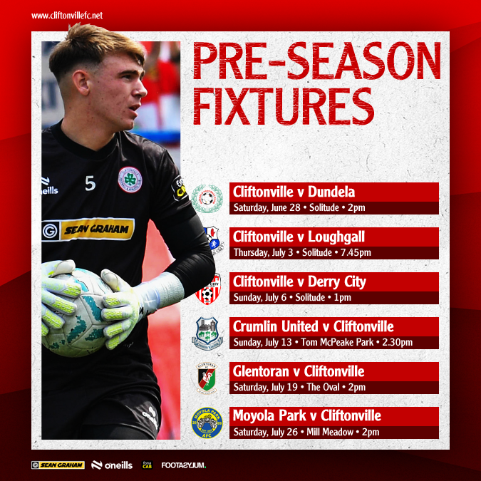 ⚽️ Cliftonville will welcome Dundela to Solitude for a friendly fixture next Saturday afternoon.

➡️ cliftonvillefc.net/2025/06/21/get…