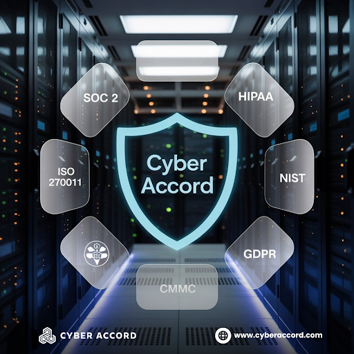 🔐 Cybersecurity compliance made simple.
 At Cyber Accord, we streamline your path to industry-leading standards like SOC 2, HIPAA, ISO 27001, NIST, GDPR, and CMMC.
 Stay secure. Stay compliant.
 🌐 cyberaccord.com
#CyberSecurity #Compliance