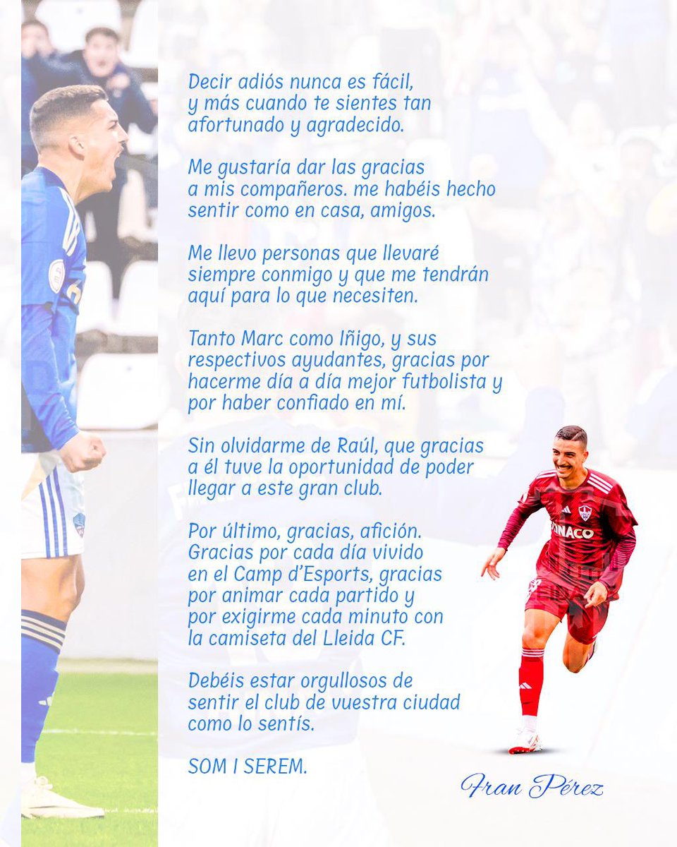 Gracias Lleida, he sido muy feliz 💙