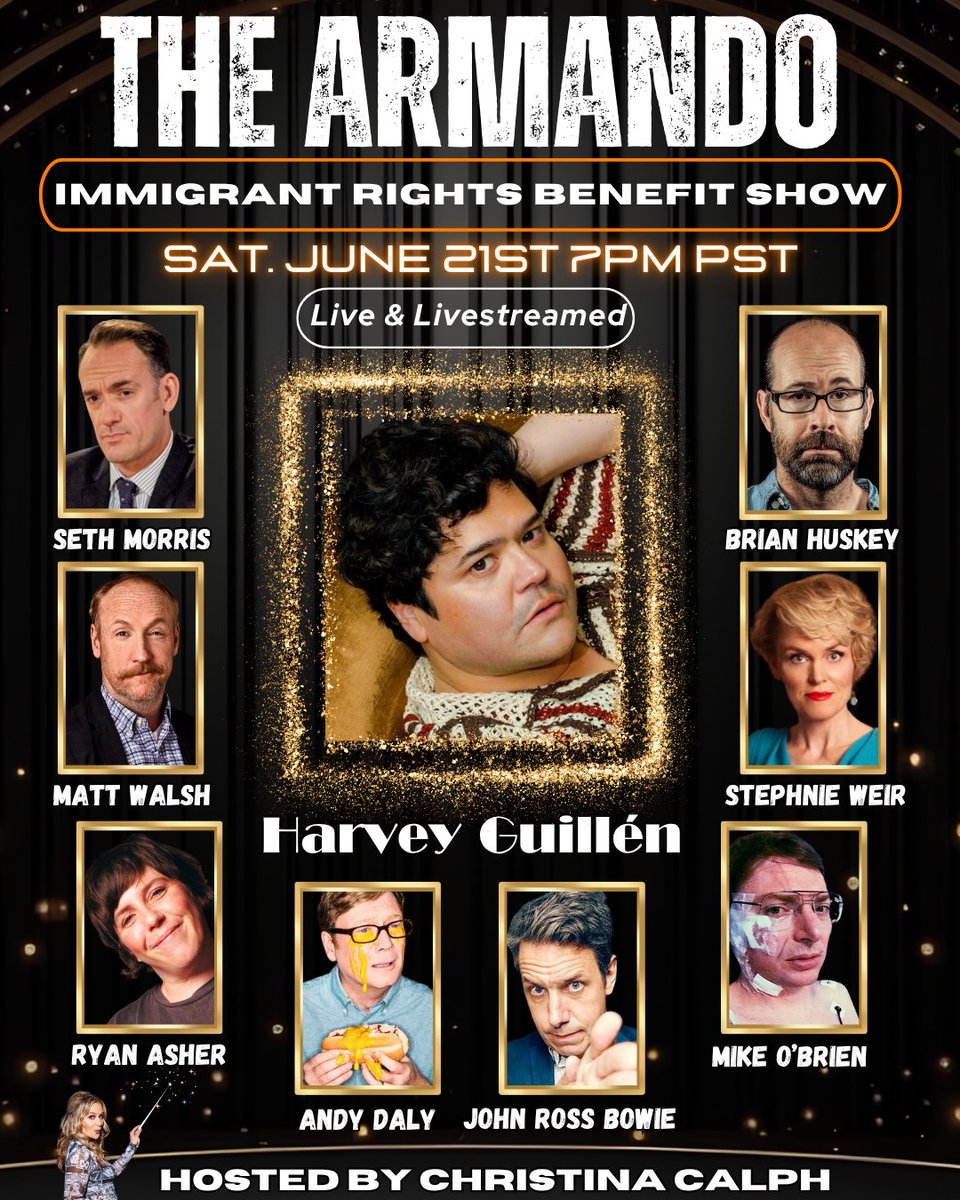 HARVEY GUILLÉN, MATT WALSH &amp; MORE ON THE ARMANDO IMMIGRANT RIGHTS BENEFIT SHOW SATURDAY!! - mailchi.mp/28bf7c1ed2e8/s…