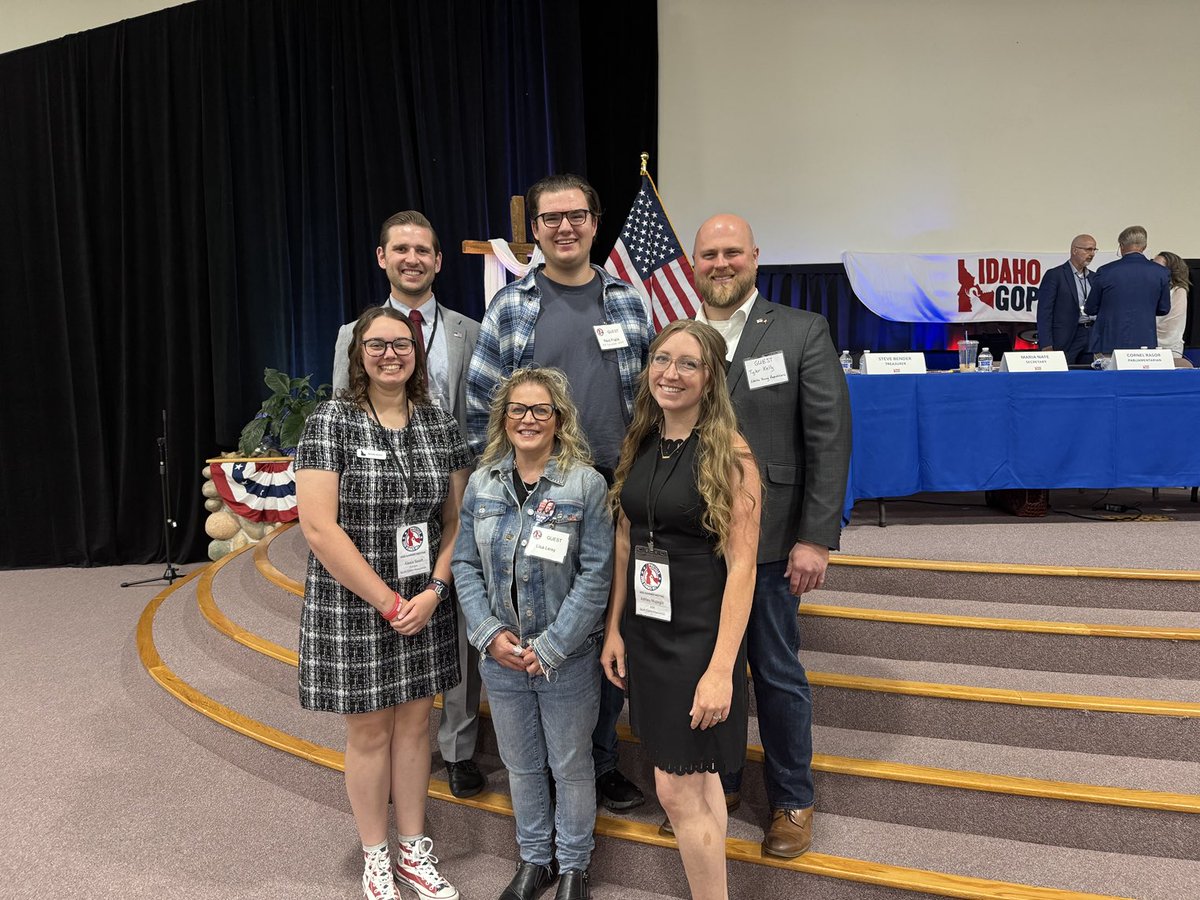 Some of us youth leaders at the summer 2025 ⁦<a href="/IdahoGOP/">Idaho GOP</a>⁩ meeting  @CRCCYouthChair ⁦<a href="/AdaGOPYouth/">Ashley Mujagic</a>⁩ ⁦<a href="/reidfrankID/">Reid Frank</a>⁩ ⁦<a href="/IdahoYRs/">IdahoYRs</a>⁩ 🇺🇸🦅🇺🇸