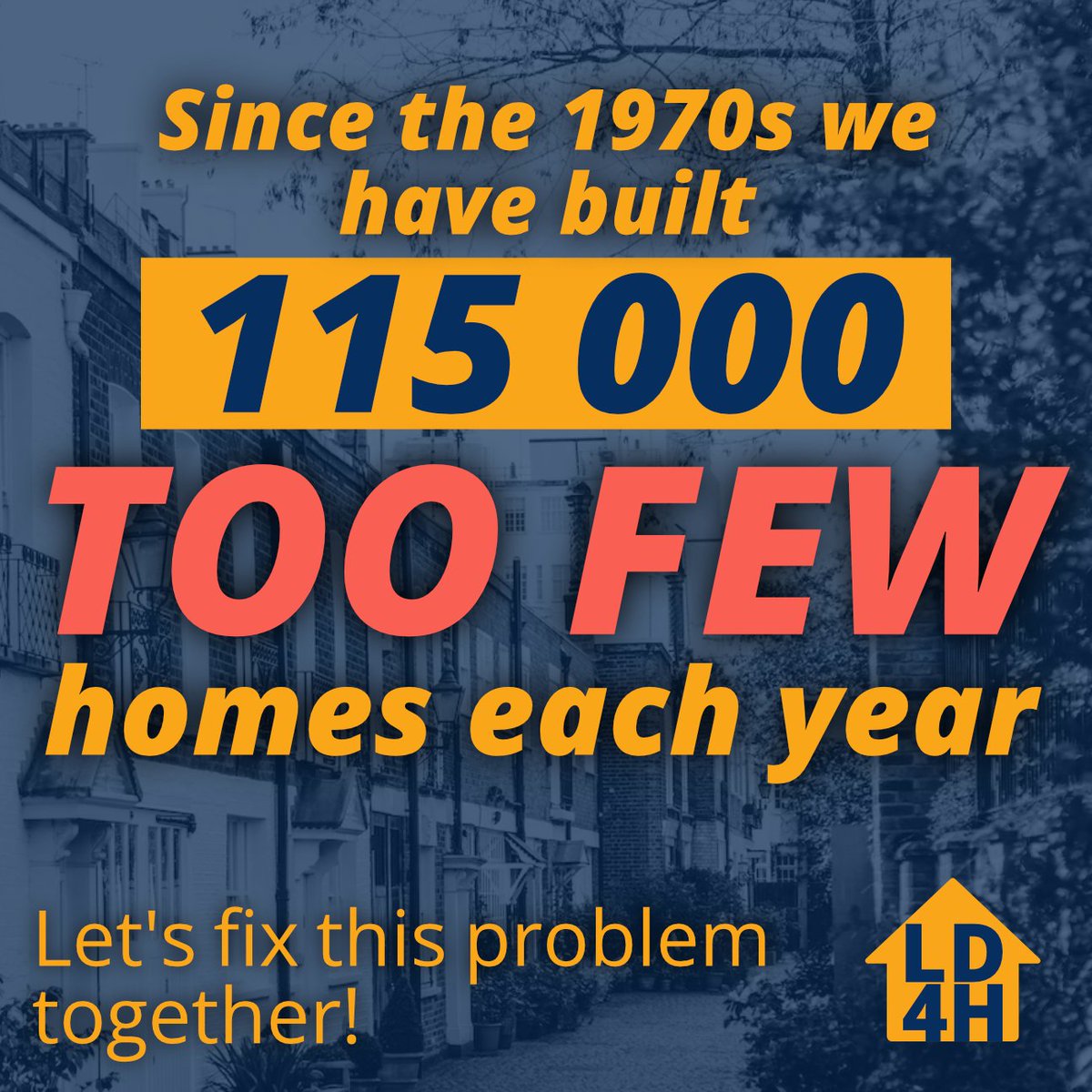 Since the 1970s, we've built 115,000 TOO FEW homes each year. 

Let's fix this problem together - libhousing.com
