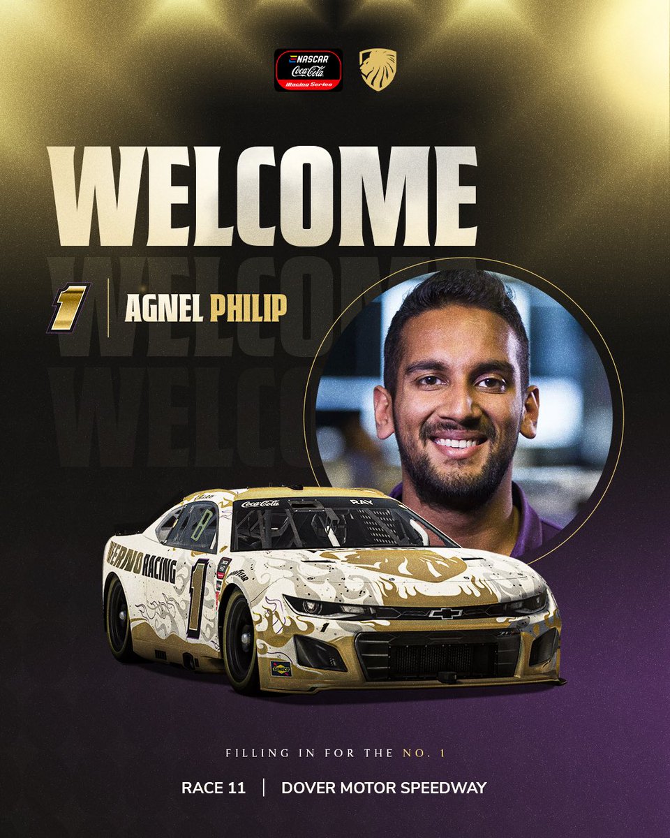 We’re excited to welcome <a href="/agnel88_philip/">Agnel Philip 🌵🔎</a> to drive for us in the ENASCAR coca-cola series for next weeks race in Dover! 

Driving for <a href="/MalikRayTTV/">MFR</a>! BRING THE HEAT! 🦁🔥
