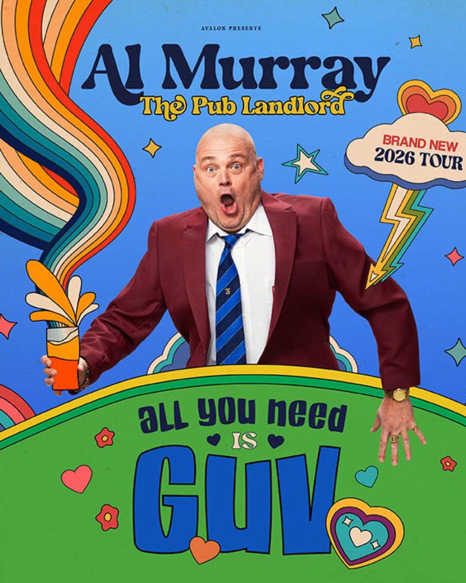 📢 ANNOUNCEMENT - The Pub Landlord is back! 🍺 

Stand-up comedian Al Murray brings his brand new show 'All You Need Is Guv' to Edinburgh next year. 

ATG+ Presale | 10am Wed 25 June 
General On Sale | 10am Fri 27 June 

📆 Al Murray | Sat 17 Jan 2026
🎟️ atgtix.co/3HNmx1L