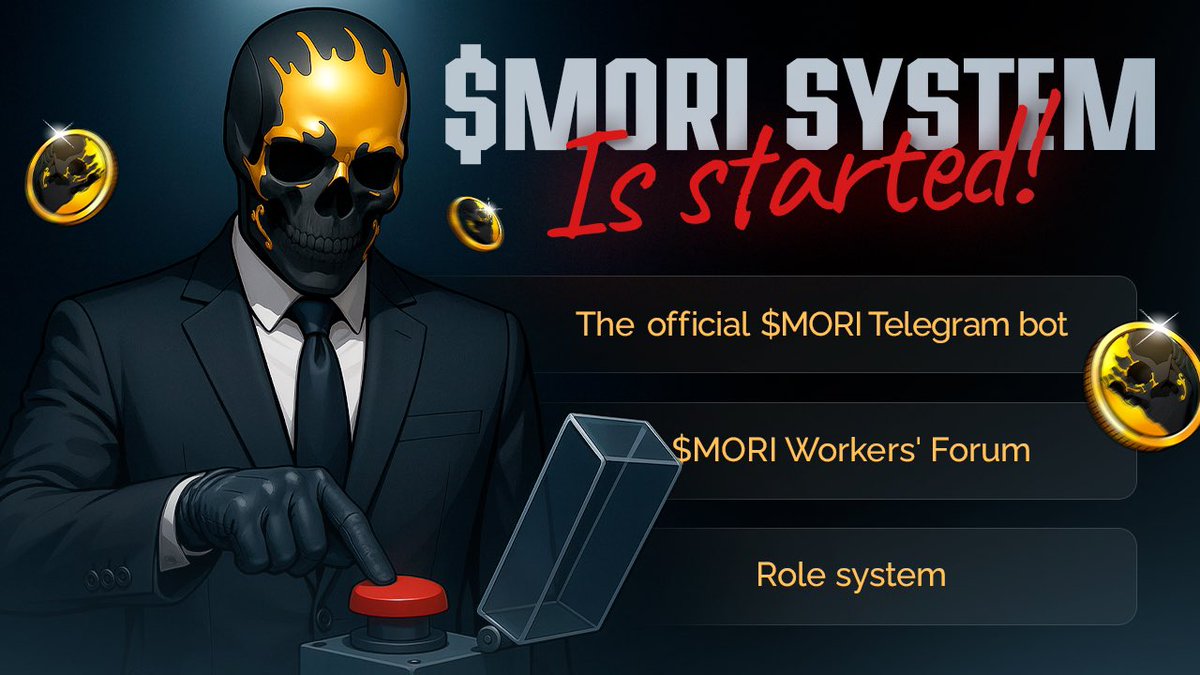 MORI SYSTEM is LIVE

Our Telegram bot, channel and chat for English community is here!
Complete tasks. Earn XP. Convert XP into $MORI.
Simple. Powerful. Viral.

Let’s make $MORI known everywhere.

Join the cult. Do the tasks. Farm your MORI.

MORI SYSTEM: t.me/moriappengbot
