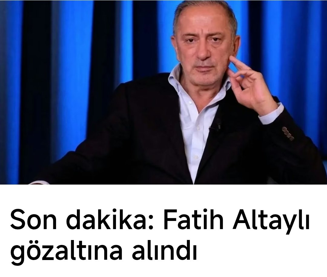 CUMHURBAŞKANIMIZA HAKARET ETMEKTEN DOLAYI
Fatih Altaylı sonunda kendini bile bile gözaltına aldırmıştır.
O ZAMAN SÖZDE GAZETECİYE
HUKUK ÖNÜNDE
GEREKEN YAPILSIN