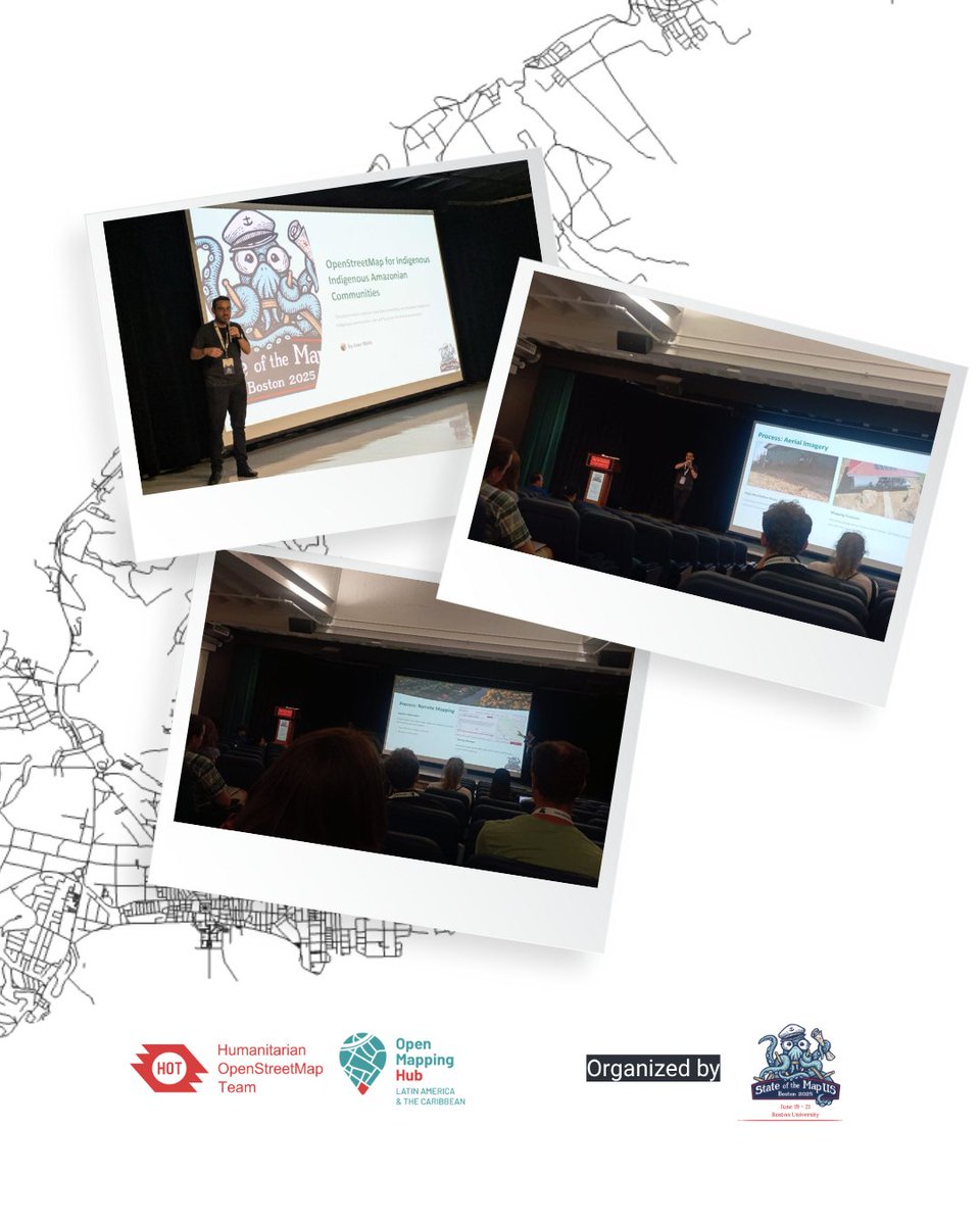 LAC Hub - HOT 🌎 (@maphublac) on Twitter photo Our colleague <a href="/juanchopolas1/">Juan Carlos Melo</a> participated at <a href="/sotmus/">State of the Map US</a>, sharing how #OpenStreetMap enhances Indigenous communities in the Amazon to map their territories and reclaim visibility through open, collaborative cartography. 🌍🗺️
Read more about the project here: buff.ly/9QFyCRV Our colleague <a href="/juanchopolas1/">Juan Carlos Melo</a> participated at <a href="/sotmus/">State of the Map US</a>, sharing how #OpenStreetMap enhances Indigenous communities in the Amazon to map their territories and reclaim visibility through open, collaborative cartography. 🌍🗺️
Read more about the project here: buff.ly/9QFyCRV