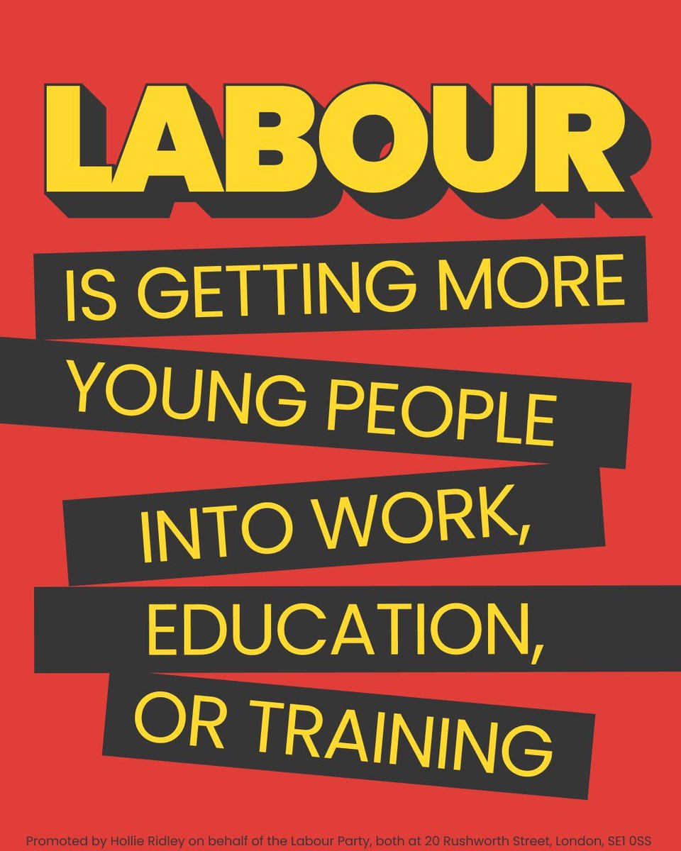 Through Labour’s new Youth Guarantee, all 18-21 year-olds will be given the chance to be learning or earning.
 
The Tories wrote off young people. Labour is helping them get on.