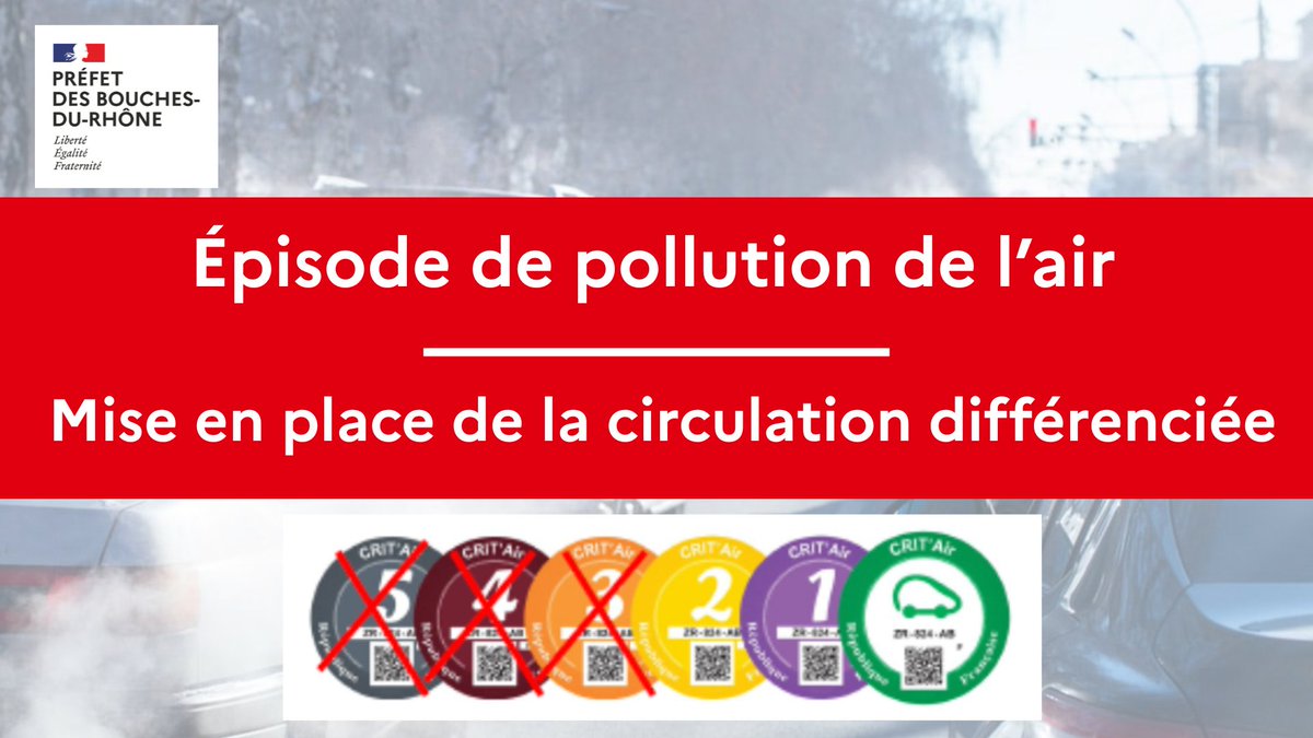 Image de Préfet de la région Provence-Alpes-Côte d'Azur : #Circulation  | Compte tenu de la persistance de l'épisode de pollution, Préfet de la région Provenc