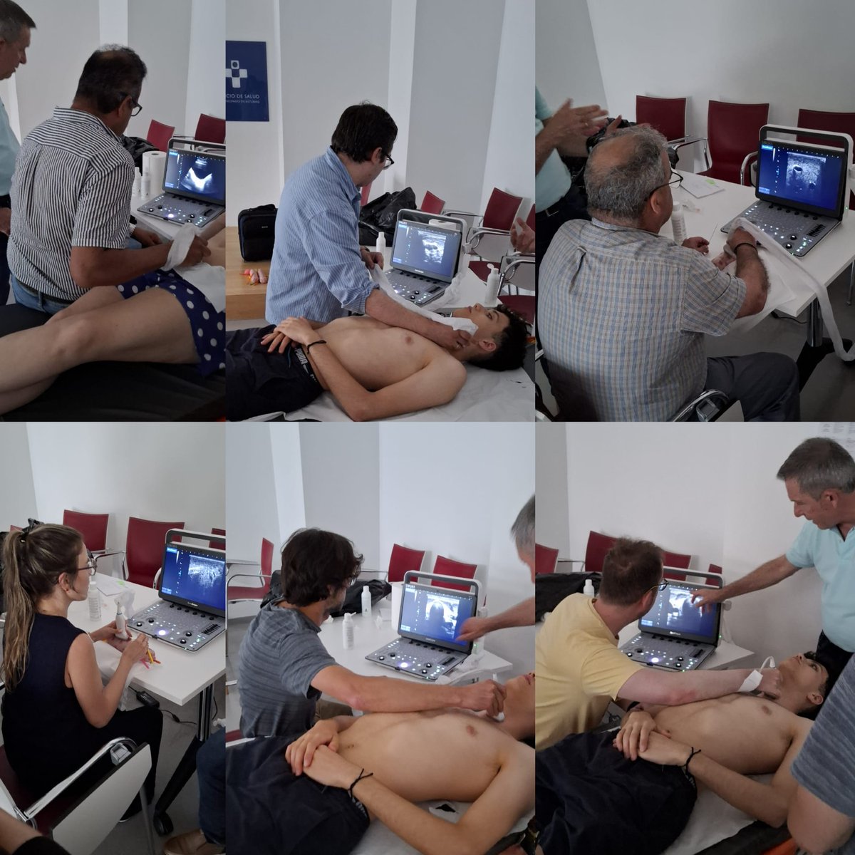Segunda jornada de prácticas de #Ecografía en Urgencias 8ed de semFYC en el HUCA de Oviedo #EcoUrgenciaa8ed